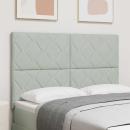 Kopfteil Diamantblock Design Hellgrau 160 cm Samt
