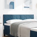 Kopfteil Diamantblock Design Dunkelblau 140 cm Samt