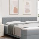 Kopfteil Diamantblockdesign Hellgrau 200 cm Stoff