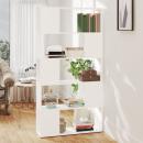 ARDEBO.de - Bücherregal Raumteiler Weiß 80x24x155 cm Holzwerkstoff