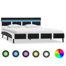 ARDEBO.de - Bett mit LED-Beleuchtung ohne Matratze Schwarz 120x200 cm