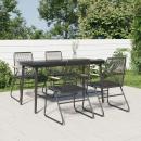 5-tlg. Garten-Essgruppe Schwarz PVC Rattan