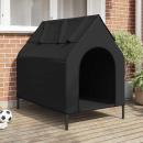 Hundehütte Schwarze Oxford-Stoff und Stahl