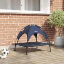 Erhöhtes Hundebett mit abnehmbarem Dach Marineblau Stahl