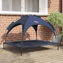 Erhöhtes Hundebett mit Abnehmbarem Dach Marineblau XL Stahl