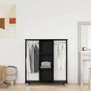 Kleiderschrank mit Rollen Schwarz Eiche 102x38x110 cm aus Holzwerkstoff