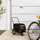 schwarzer Haustierkinderwagen Schwarz Metall, Stoff