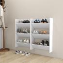 ARDEBO.de - Wand-Schuhschränke 2 Stk. Weiß 60x18x90 cm Holzwerkstoff