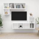 ARDEBO.de - 4-tlg. TV-Schrank-Set Weiß Holzwerkstoff