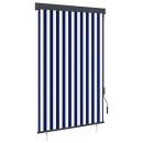 ARDEBO.de - Außenrollo 120 x 250 cm Blau und Weiß