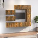 ARDEBO.de - 8-tlg. TV-Schrank-Set Räuchereiche Holzwerkstoff