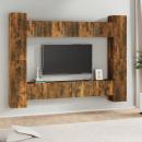 ARDEBO.de - 10-tlg. TV-Schrank-Set Räuchereiche Holzwerkstoff