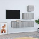 ARDEBO.de - 4-tlg. TV-Schrank-Set Grau Sonoma Holzwerkstoff
