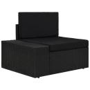 ARDEBO.de - Modulares Sofa-Eckteil mit Armlehne (rechts) Poly Rattan Schwarz
