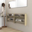 ARDEBO.de - Wand-Schuhschränke 2 Stk. Sonoma-Eiche 80x18x60cm Holzwerkstoff