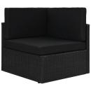 ARDEBO.de - Modulares Sofa-Eckteil Poly Rattan Schwarz
