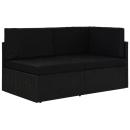 ARDEBO.de - Modulares 2-Sitzer-Sofa Poly Rattan Schwarz