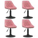 ARDEBO.de - Esszimmerstühle 4 Stk. Drehbar Rosa Samt