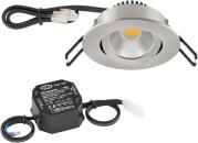 ARDEBO.de EVN PC20-Serie LED Deckeneinbau, rund, schwenkbar, IP20, 220-240V, 6W, 3000K, 620lm, inkl. Netzgerät, EDS-Optik STL (PC20N61302)