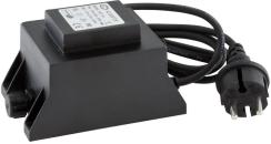 ARDEBO.de EVN Trafo 12V/AC, 53-105W, IP44, Primär: 230-240V/AC, Sekundär: Buchse für IP44-Stecksystem (ABT105)