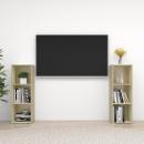 TV-Schränke 2 Stk. Sonoma-Eiche 107x35x37 cm Holzwerkstoff