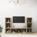 TV-Schränke 3 Stk. Sonoma-Eiche 107x35x37 cm Holzwerkstoff