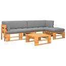 ARDEBO.de - 4-tlg. Paletten-Lounge-Set Honigbraun Imprägniertes Kiefernholz