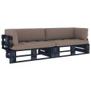 2-Sitzer-Palettensofa Schwarz Imprägniertes Kiefernholz