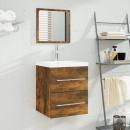 ARDEBO.de - Waschbeckenschrank mit Einbaubecken Räuchereiche Holzwerkstoff