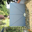 Faltbarer Terrassen-Seitenfächer Grau 240 × 160 cm