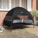 Erhöhtes Hundebett mit abnehmbarem Dach Schwarz XL Stahl