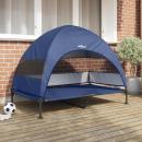 Erhöhtes Hundebett mit abnehmbarem Dach Marineblau XL Stahl