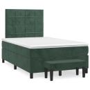 ARDEBO.de - Boxspringbett mit Matratze Dunkelgrün 120x190 cm Samt