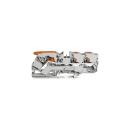 ARDEBO.de Wago 2110-5301 3-Leiter-Durchgangsklemme mit Hebel, Drücker, 10 mm², 800V, Federzuganschluss, grau