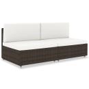 ARDEBO.de - Modulares 2-Sitzer-Sofa Poly Rattan Braun