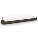 ARDEBO.de - 5-tlg. Garten-Lounge-Set mit Kissen Braun Poly Rattan