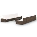 ARDEBO.de - 9-tlg. Garten-Lounge-Set mit Kissen Braun Poly Rattan
