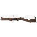 ARDEBO.de - 7-tlg. Garten-Lounge-Set Poly Rattan Braun
