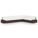 ARDEBO.de - 6-tlg. Garten-Lounge-Set mit Kissen Braun Poly Rattan