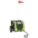 Fahrradanhänger Hunde Grün und Grau Oxford-Gewebe und Eisen