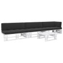 ARDEBO.de - 4-tlg. Paletten-Lounge-Set Weiß Imprägniertes Kiefernholz