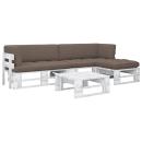 ARDEBO.de - 4-tlg. Paletten-Lounge-Set Weiß Imprägniertes Kiefernholz