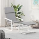 Relaxsessel mit Hocker Hellgrau Stoff