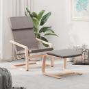 ARDEBO.de - Relaxsessel mit Hocker Taupe Stoff
