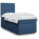 ARDEBO.de - Boxspringbett mit Matratze Blau 90x190 cm Stoff