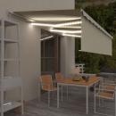 Markise Manuell Einziehbar mit Rollo & LED 6x3 m Creme