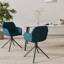 Esszimmerstühle 2 Stk. Drehbar Blau Samt
