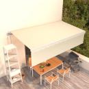 Markise Automatisch Einziehbar mit Volant 6x3 m Creme