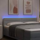 LED Kopfteil Linien-Design Hellgrau 90 cm Stoff