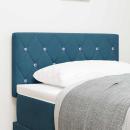 LED Kopfteil, Kristallknopf, Diamantsteppung, Dunkelblau, 80 cm, Samt